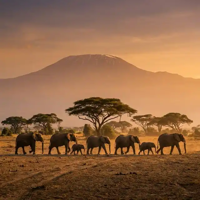Safari en África con elefantes