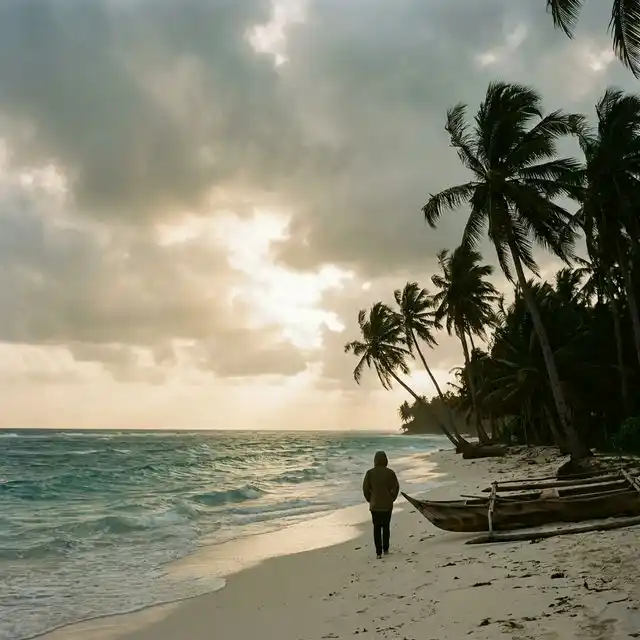Playa tropical en invierno