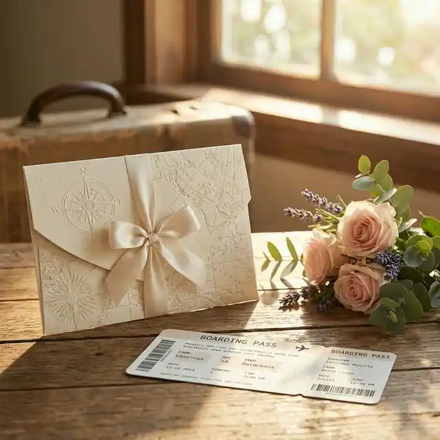 Pareja recibiendo sobre de regalo