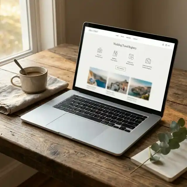 Página web de lista de bodas viajera
