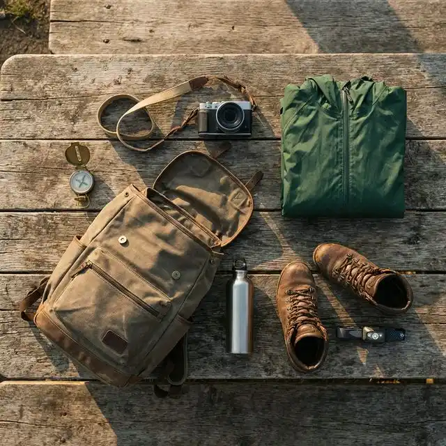 Mochila de trekking y equipamiento de aventura